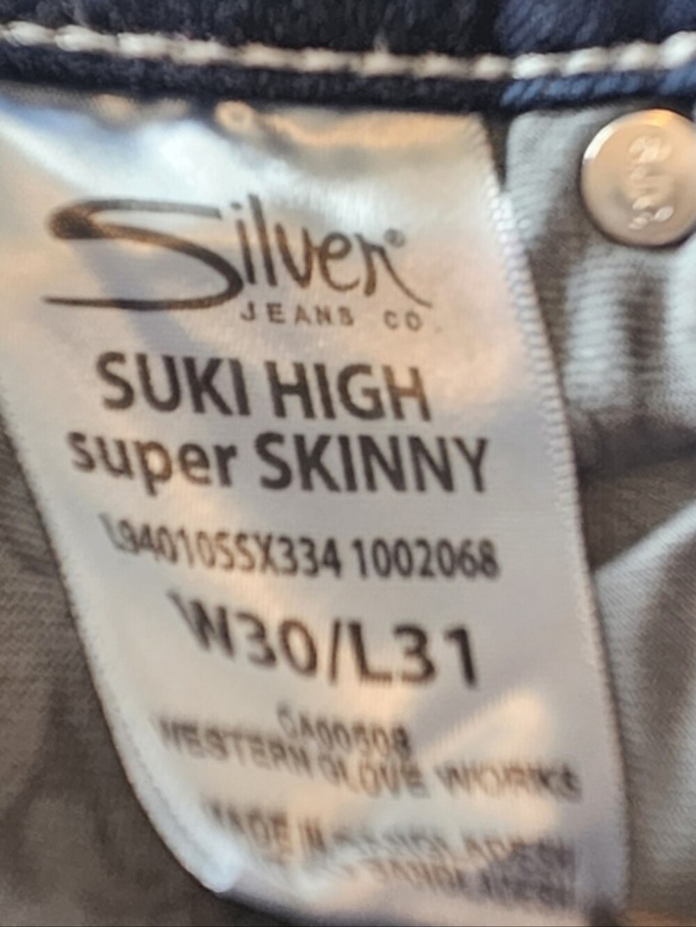 Silver Jeans Women's Dark Blue Skinny Jeans with Fading 30x31 - Picture 10 of 14